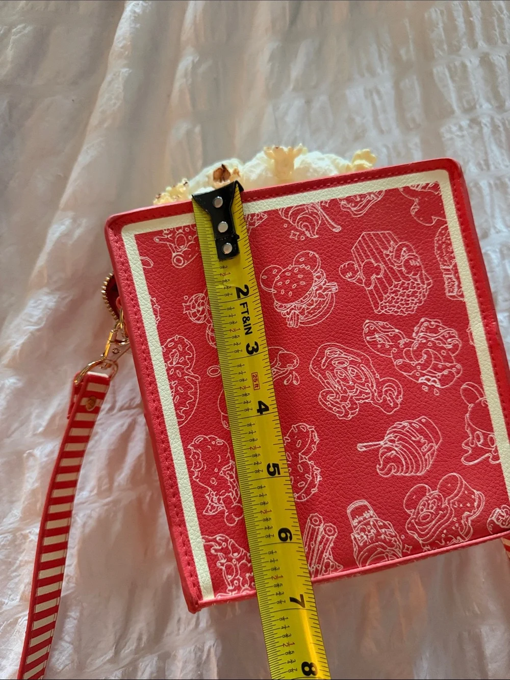 Disney Red Novelty Popcorn Crossbody Bag with Popcorn Accents